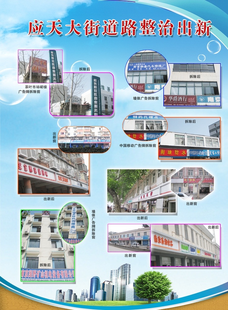 道路出新 道路整治 道路 整治出新 照片墙 照片排版 照片展板 照片 背景 照片模板 照片背景 照片框 照片模版 环境整治 土地整治 农村环境整治 村庄整治 综合整治 环境 整治 宣传栏 树 大树 树木 小树 绿树 树林 草地 绿草地 绿地 大楼 高楼 大厦 城市 城市建筑 城市风景 城市建设 绿色城市 展板模板 广告设计模板 源文件