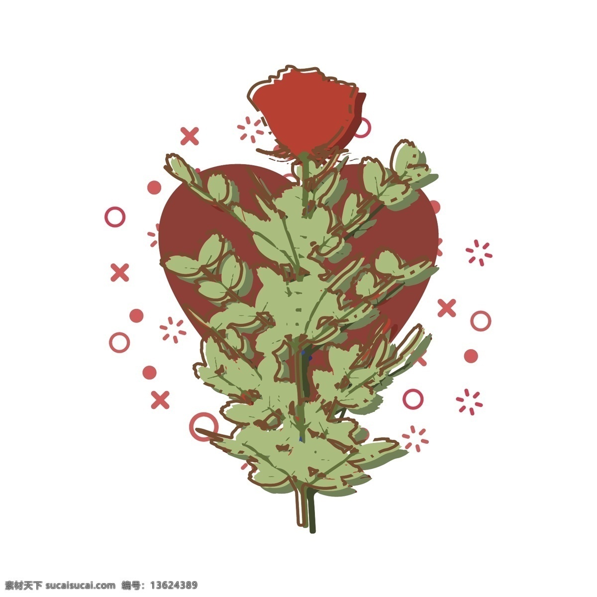 简约 扁平 mbe 七夕 情人节 玫瑰 花朵 花卉 元素 花束 鲜花 七夕节 中国情人节