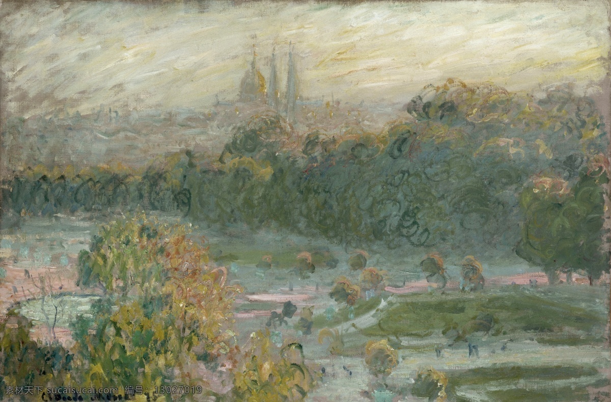 风景 建筑 田园 植物 水景 印象 画派 写实主义 油画 装饰画 study tuileries the 装饰素材