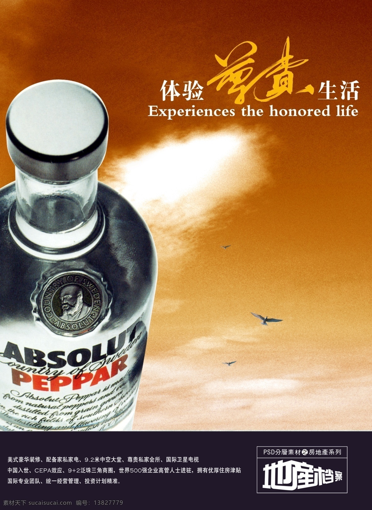酒 广告 白酒 飞鸟 天空 洋酒 psd源文件
