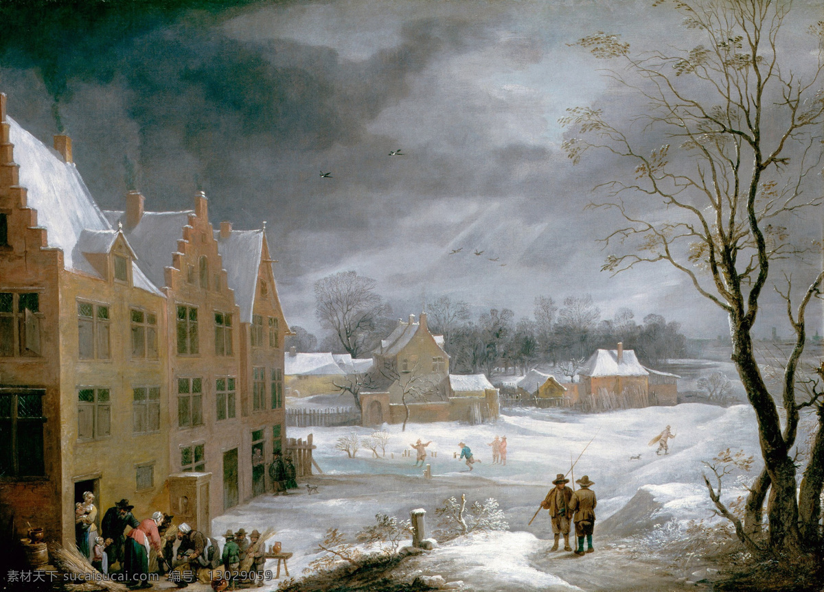 绘画书法 建筑 人群 人物油画 文化艺术 西方古典油画 雪 小 大卫 油画作品 设计素材 模板下载 油画 油画艺术 小大卫作品 冬季场景 杀猪 市镇 景观艺术 巴洛克式 大卫特尼尔斯 多维茨画廊 早期 尼德兰 画家 流派艺术