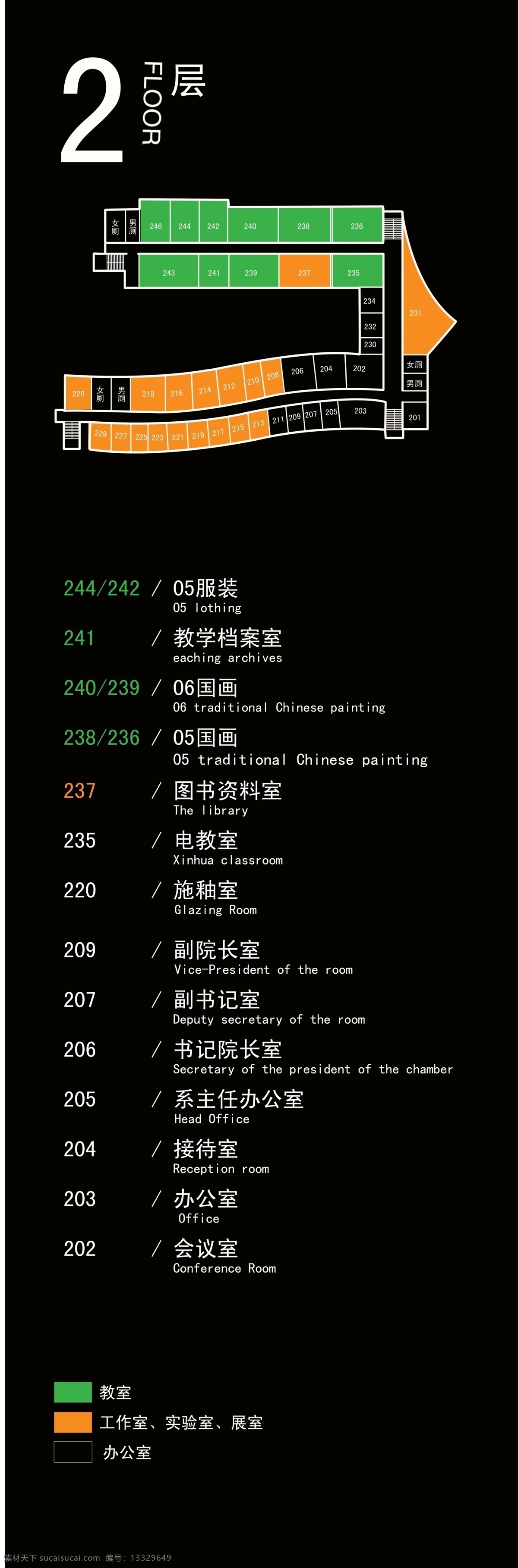 导视系统 美术学院 楼层分布图 导视 平面图 分层 源文件
