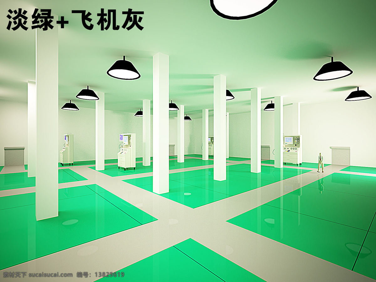 环氧地坪 效果图 地坪漆 环氧 厂房 工厂 3d设计 3d作品
