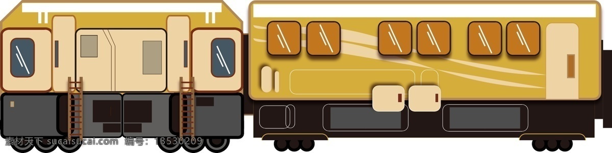 手绘 卡通 黄色 火车 插画 卡通火车 手绘火车 车厢 交通工具 铁路 黄色火车插画 客运火车 货运火车 普通火车