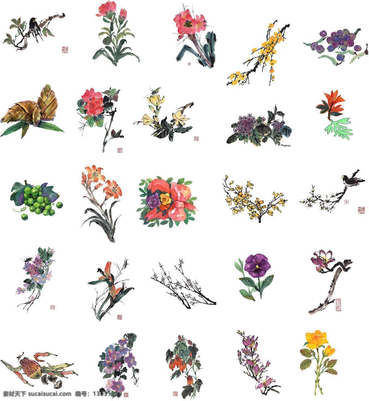 花朵水彩画 国画 竹笋 葡萄 兰花 荷花 画 中国画 花 水墨画 水彩画 另类国画 花朵 简洁花朵 绘画书法 文化艺术 水粉画 花草 花草局部 各种花草 生物世界