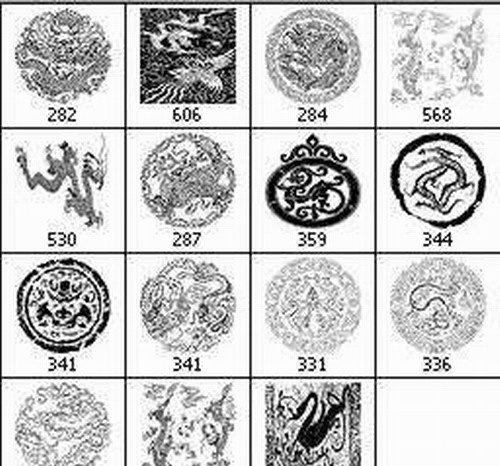 笔刷 矢量 圆 图腾 花纹 装饰 抽象 龙 中国 吉祥 特效笔刷 ps笔刷 源文件 abr