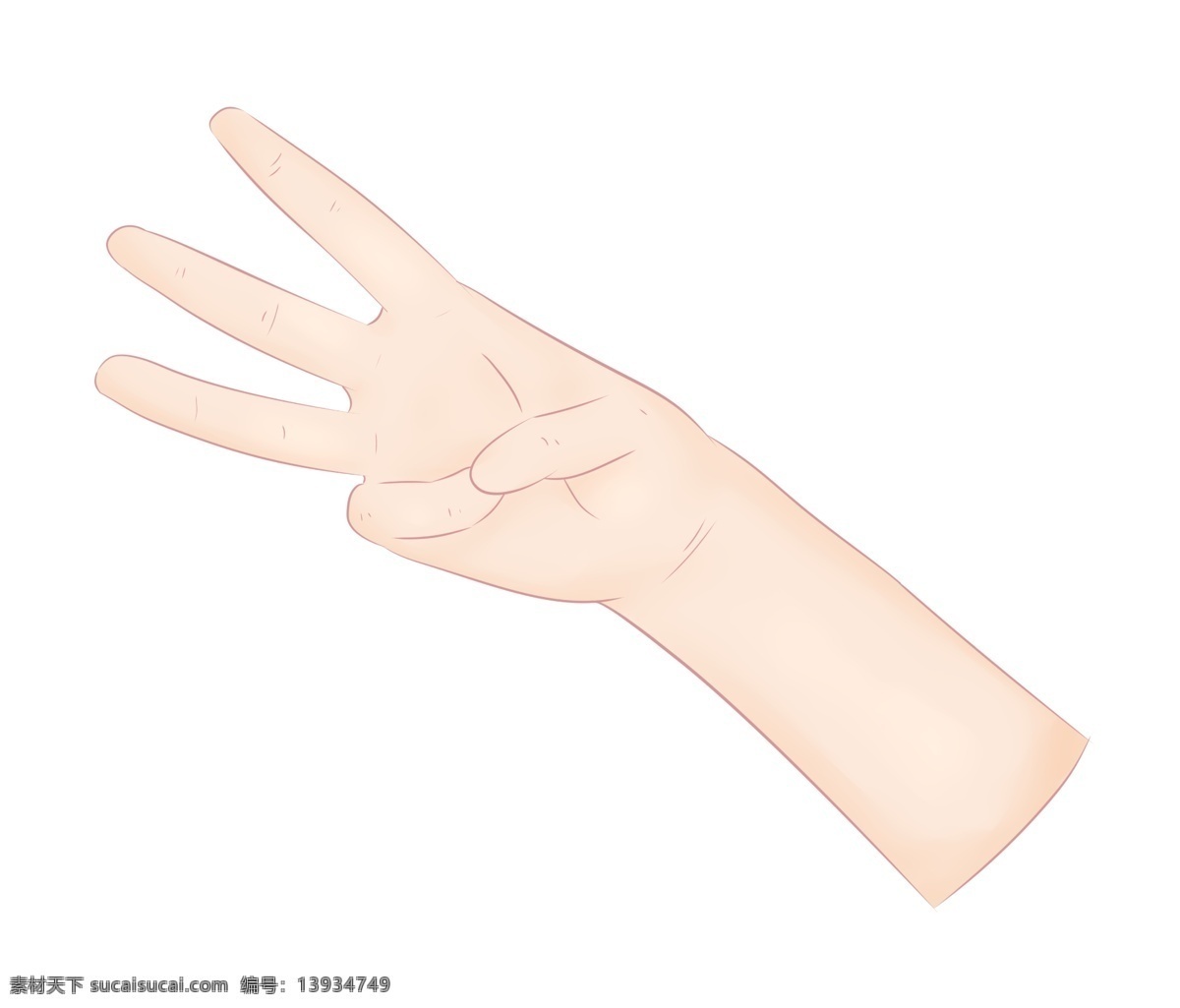 数字 手势 插画 数字3的手势 卡通插画 手势的插画 肢体语言 哑语 摆姿势 手语 优美的手势