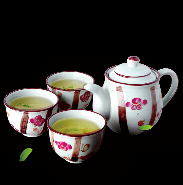 清新 淡雅 红色 梅花 茶杯 产品 实物 茶具 茶叶 产品实物 红色印花 深色茶水