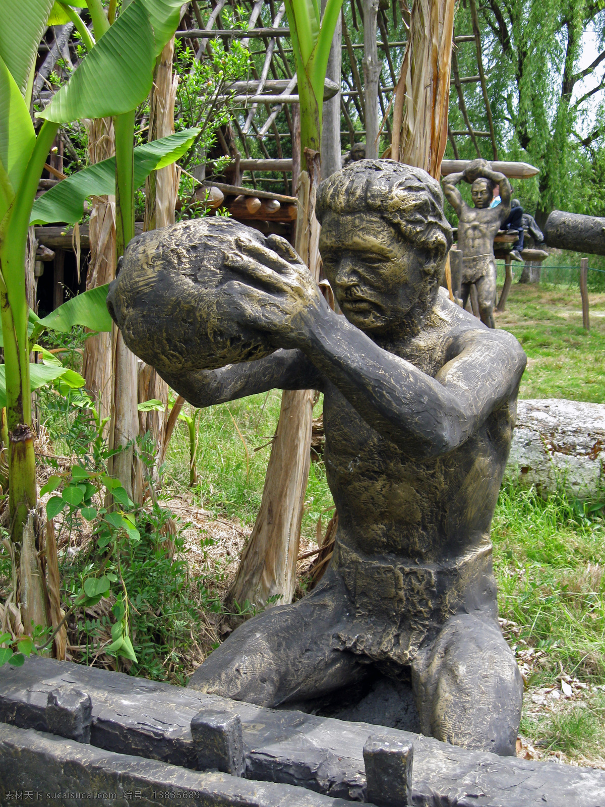 人物雕塑 河姆渡 文化 遗址 原始 生活 人类 雕塑 建筑园林