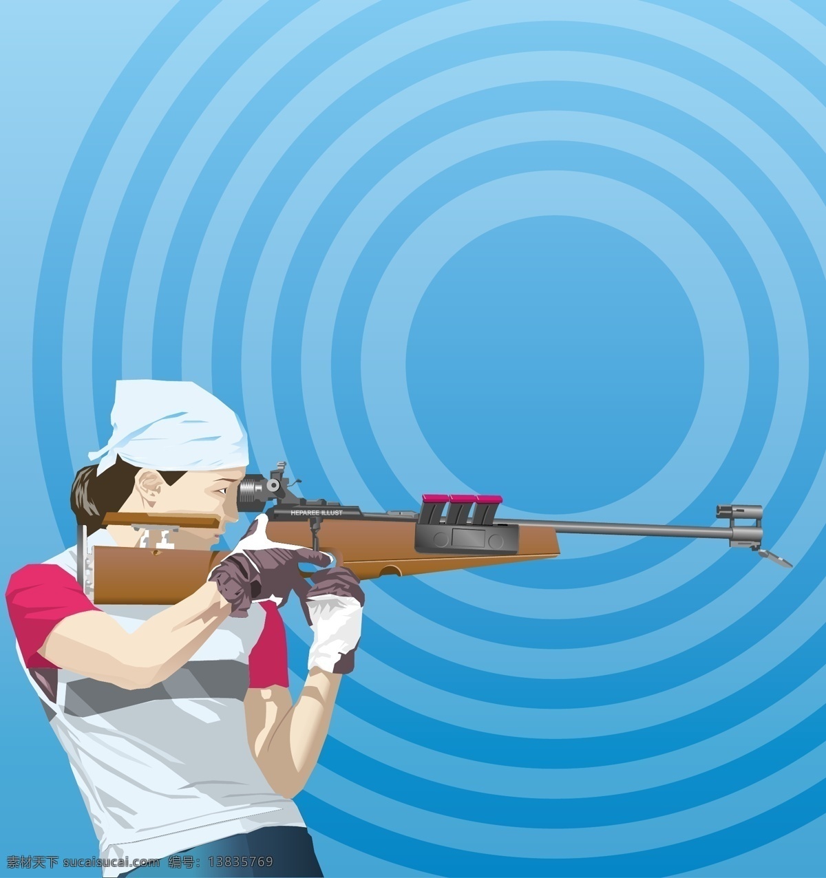女性射击运动 女性 步枪 靶环 射击 运动 矢量人物 日常生活 体育运动 人物 矢量图 矢量图库