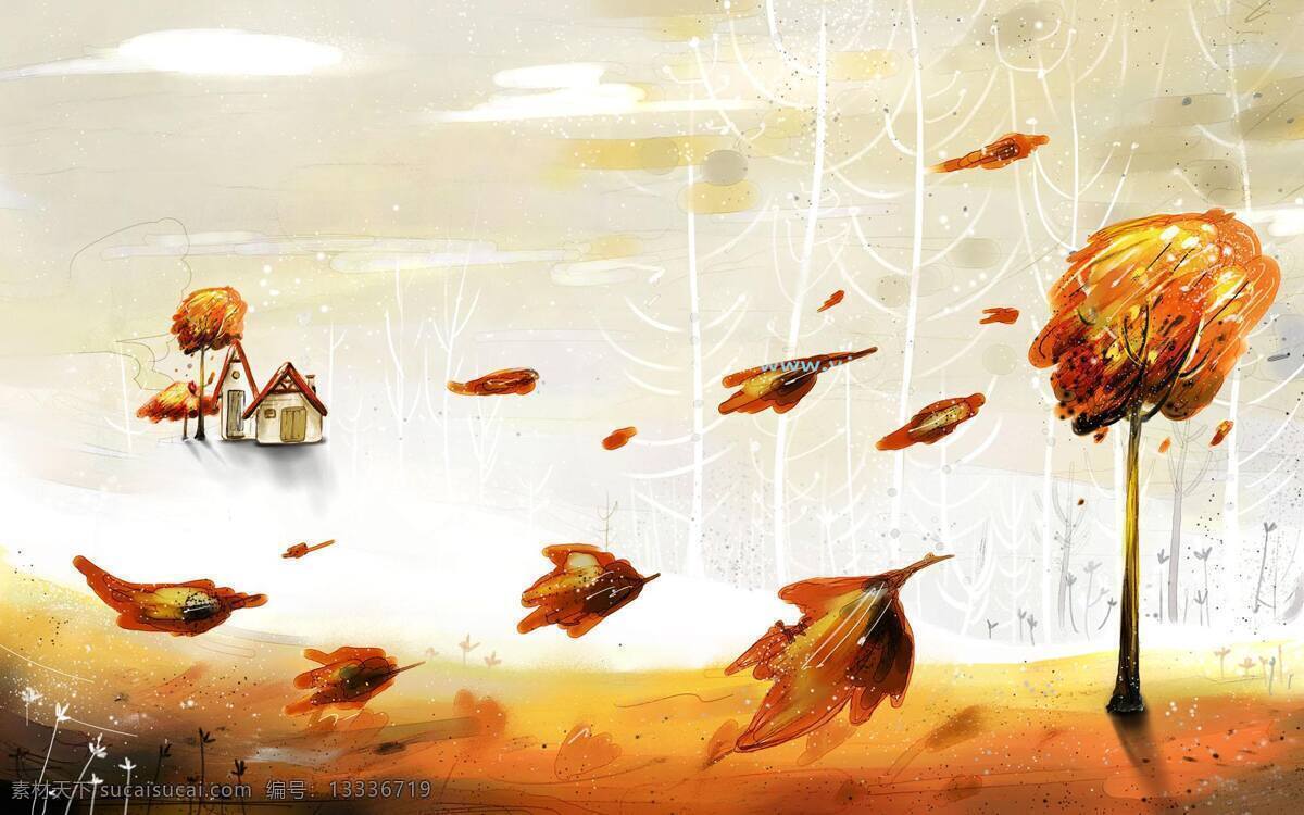 美丽 风景 插画 壁纸 动漫动画 风景漫画 设计图库 插画集