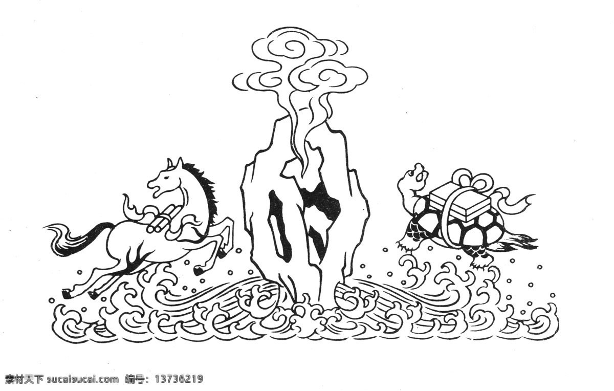 河图洛书 吉祥 图案 设计素材 吉祥图案 装饰图案 书画美术 白色