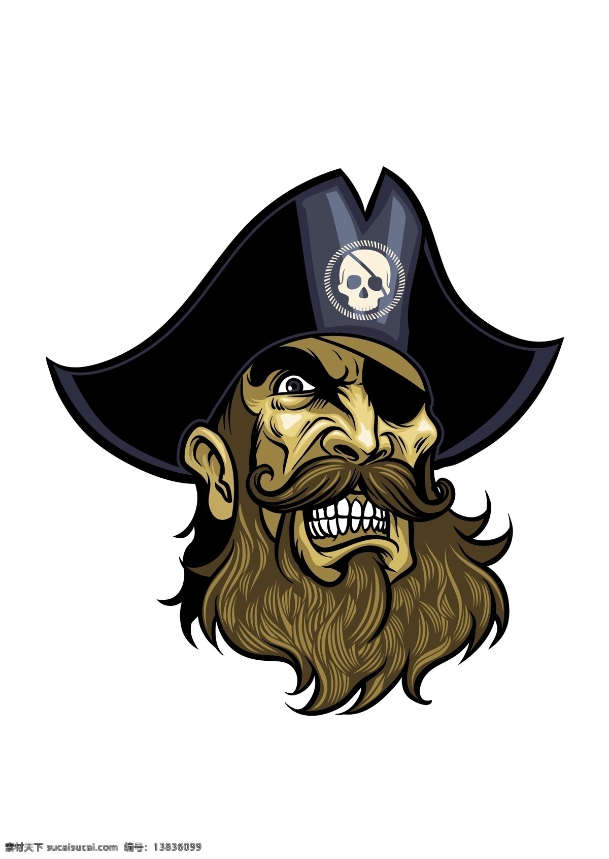 骷髅海盗 骷髅头 头颅 创意 灵异图案 头像 海盗 其他设计 矢量
