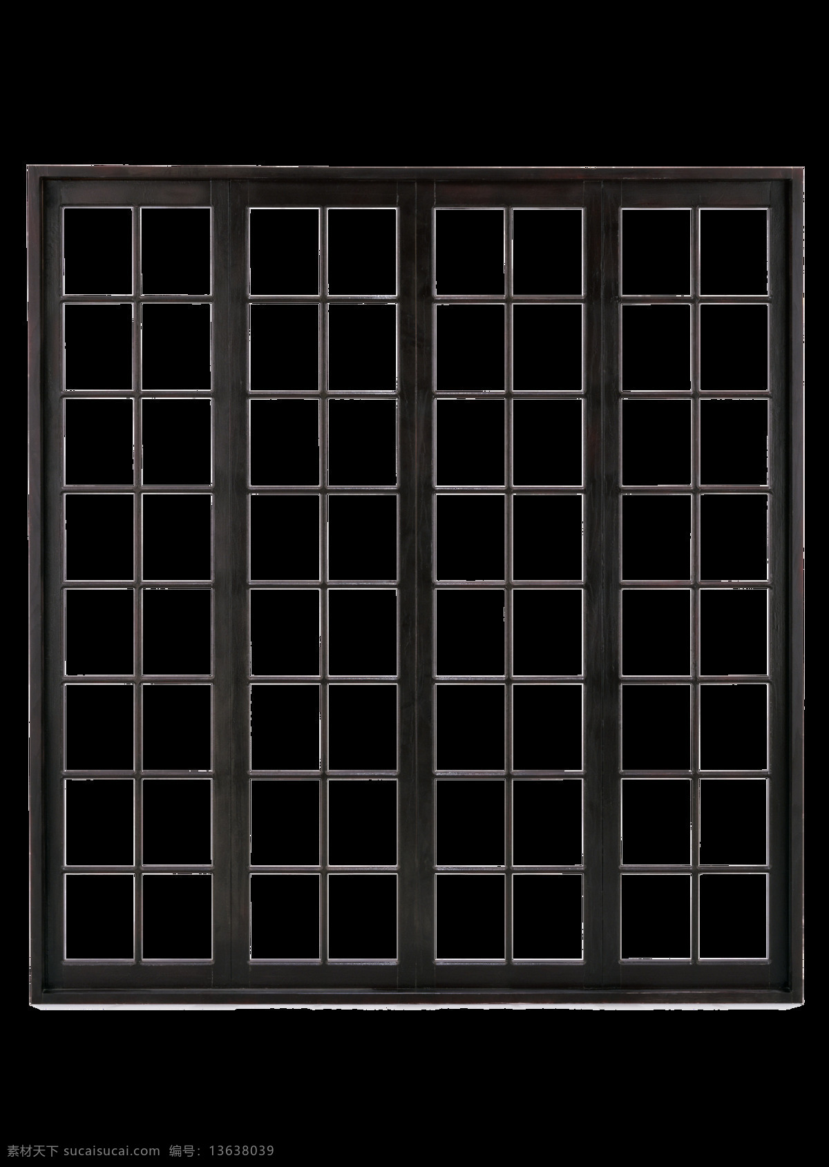 黑色 简约 方格 窗户 元素