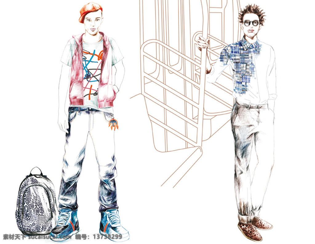 位图 插画 插画师 lucile prache 免费素材 面料图库 服装图案 白色