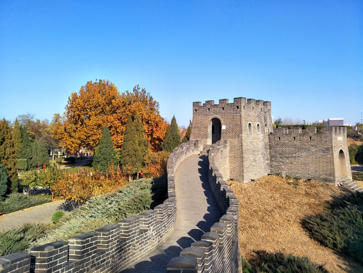 长城 城墙 烽火台 建筑摄影 古代建筑 蓝天 秋景 建筑园林