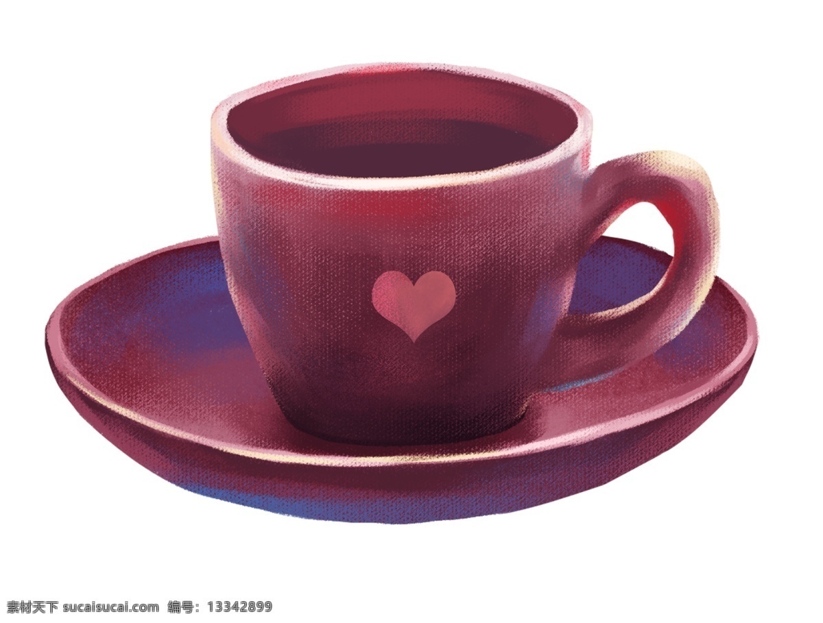 情人节 红色 茶杯 漂亮的茶杯 手绘茶杯 卡通茶杯 茶杯装饰 小 物 插画 可爱的茶杯 爱心茶杯