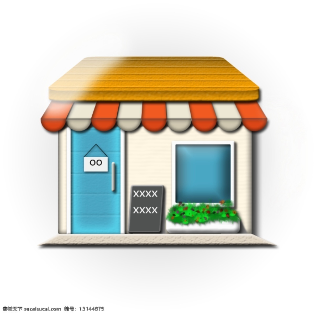 首页图标 便利店 拟物化 ui图标 小房子 白色