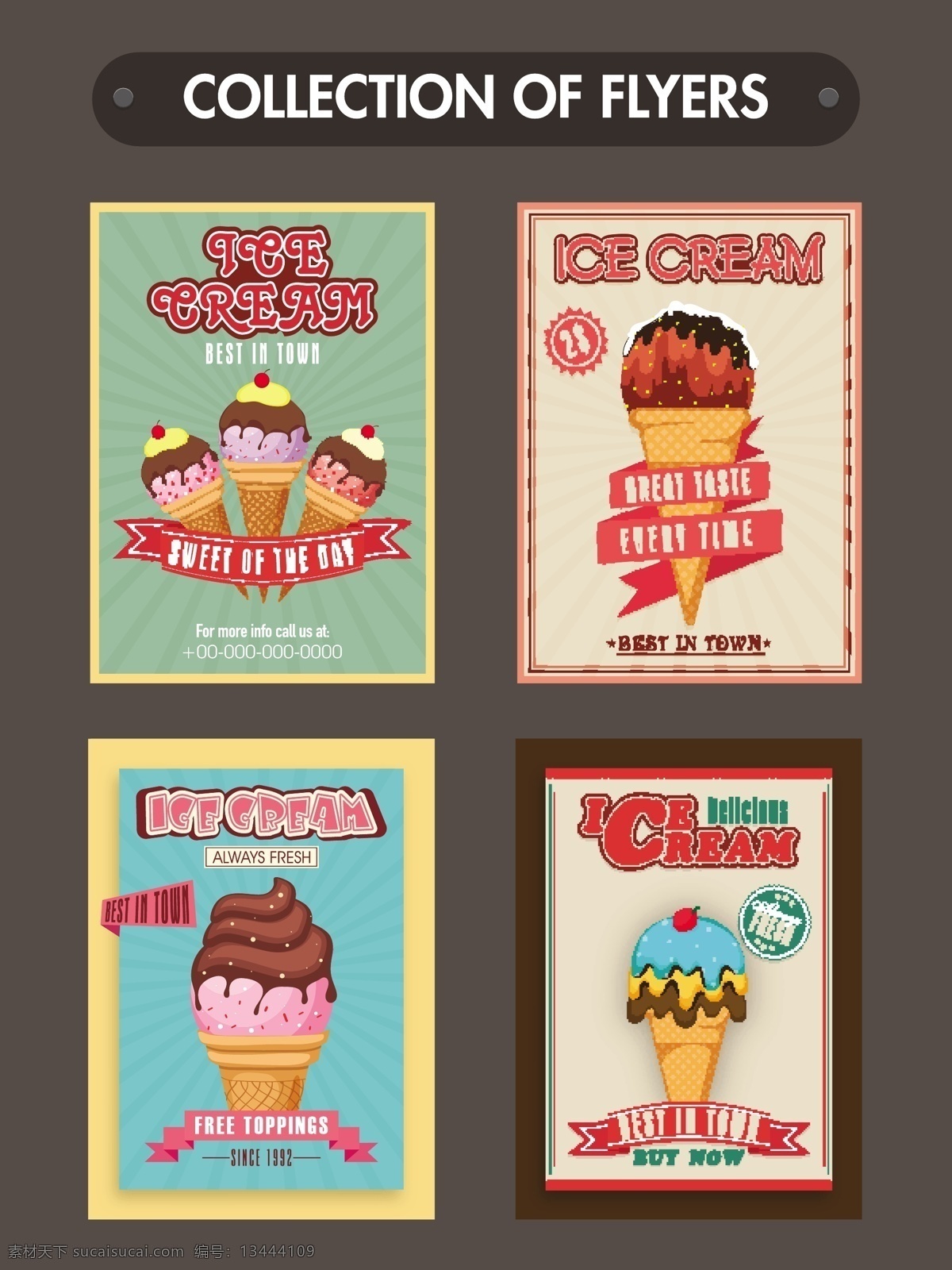 设置 四 冰淇淋 传单 菜单 卡 价格 横幅 海报 食品 商务 卡片 模板 餐厅 面包店 市场 咖啡馆 促销 目录 传单模板 冰