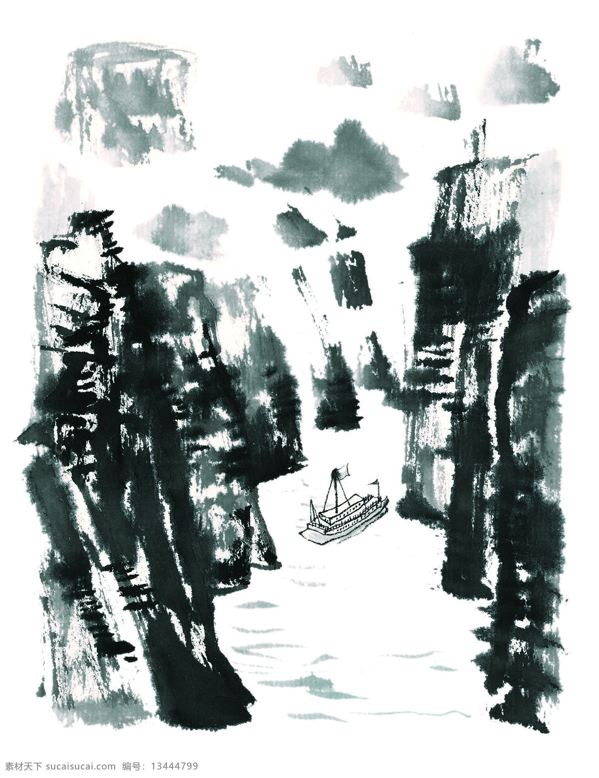 山石 bcb 书画 中国画 美术 国画 设计素材 古树奇石 中国画篇 书画美术 白色