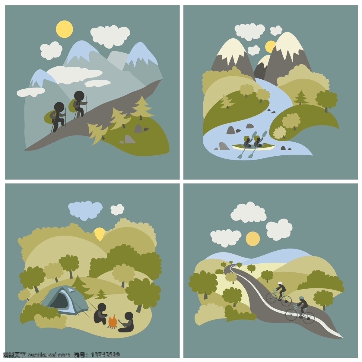 卡通 矢量 秋季 风景 风景素材 卡通素材 免抠素材 秋季风景 矢量插图 矢量秋季风景