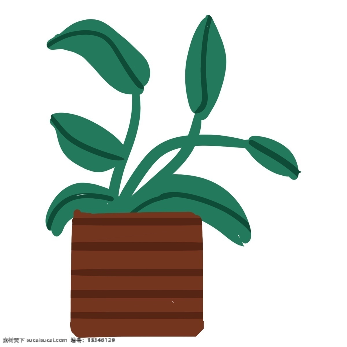 手绘 盆栽 卡通 透明 卡通素材 可爱 植物 清新 免扣素材 透明素材