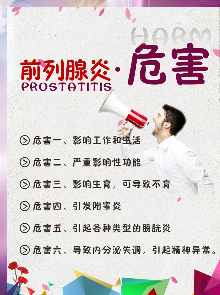 前列腺炎危害 前列腺炎 前列腺危害 男科 海报 炎症