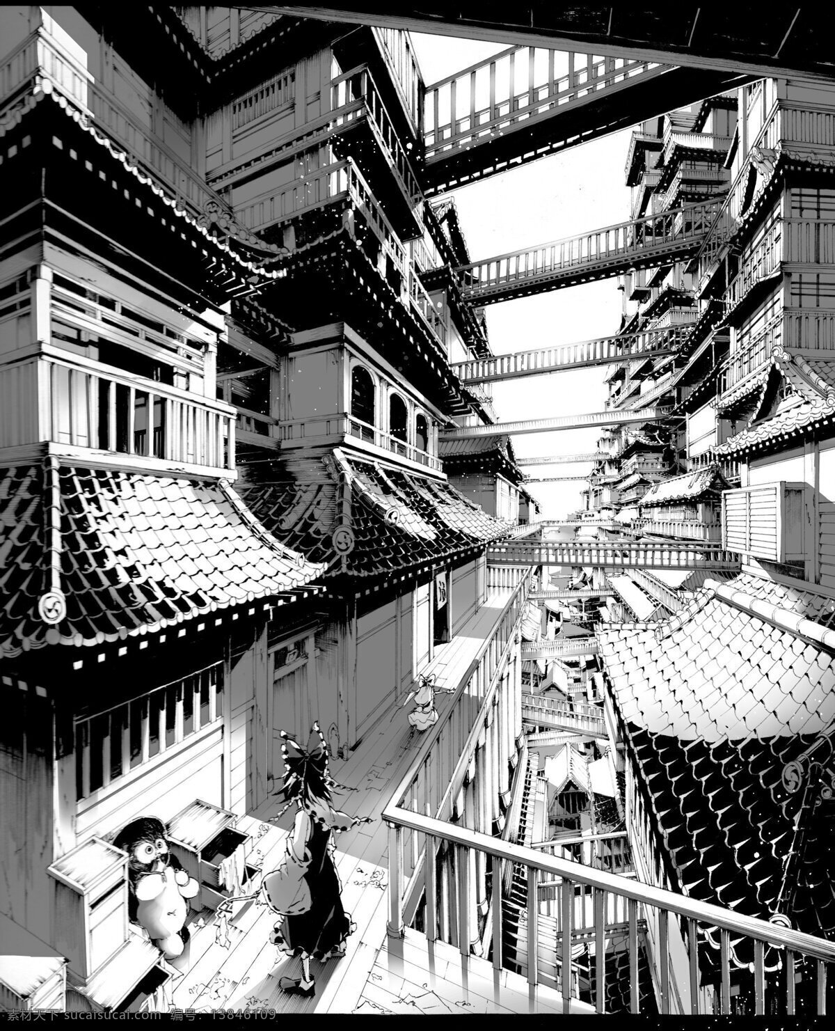 黑白 图 黑 楼 白 插画集