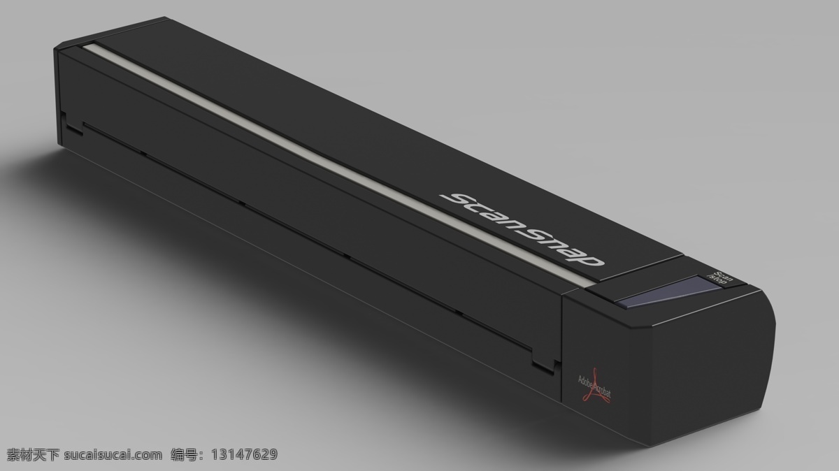 富士通 scansnap s1100 便携式 扫描仪 渲染 solidworks sldprt 灰色
