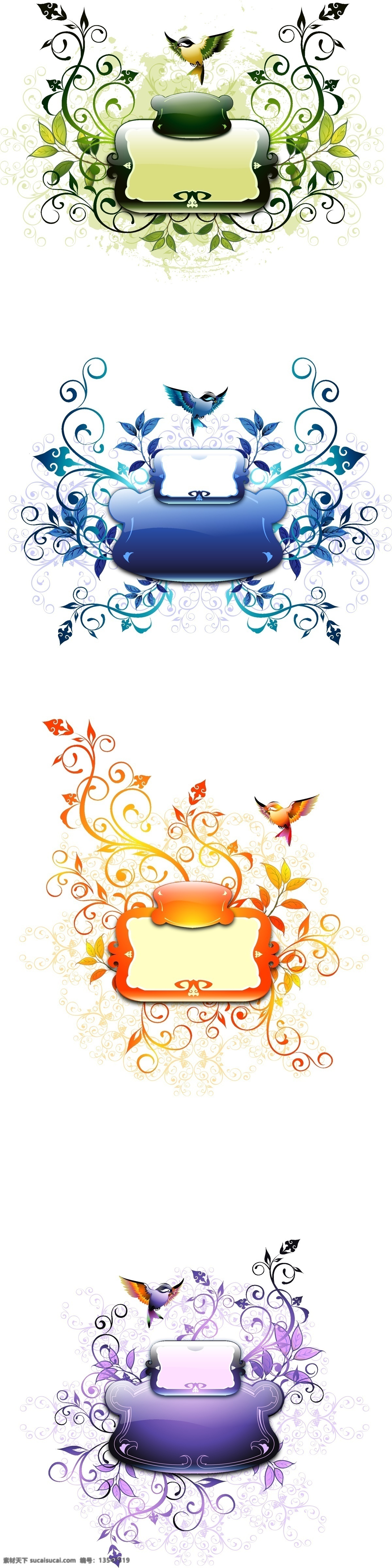 花纹 鸟 装饰 框 矢量 矢量图 其他矢量图