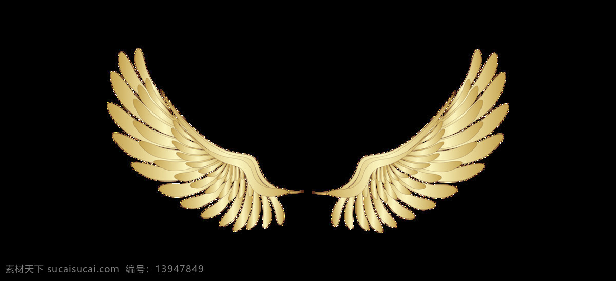 金色 翅膀 插画 元素 png元素 海报 免抠元素 透明元素 游戏元素