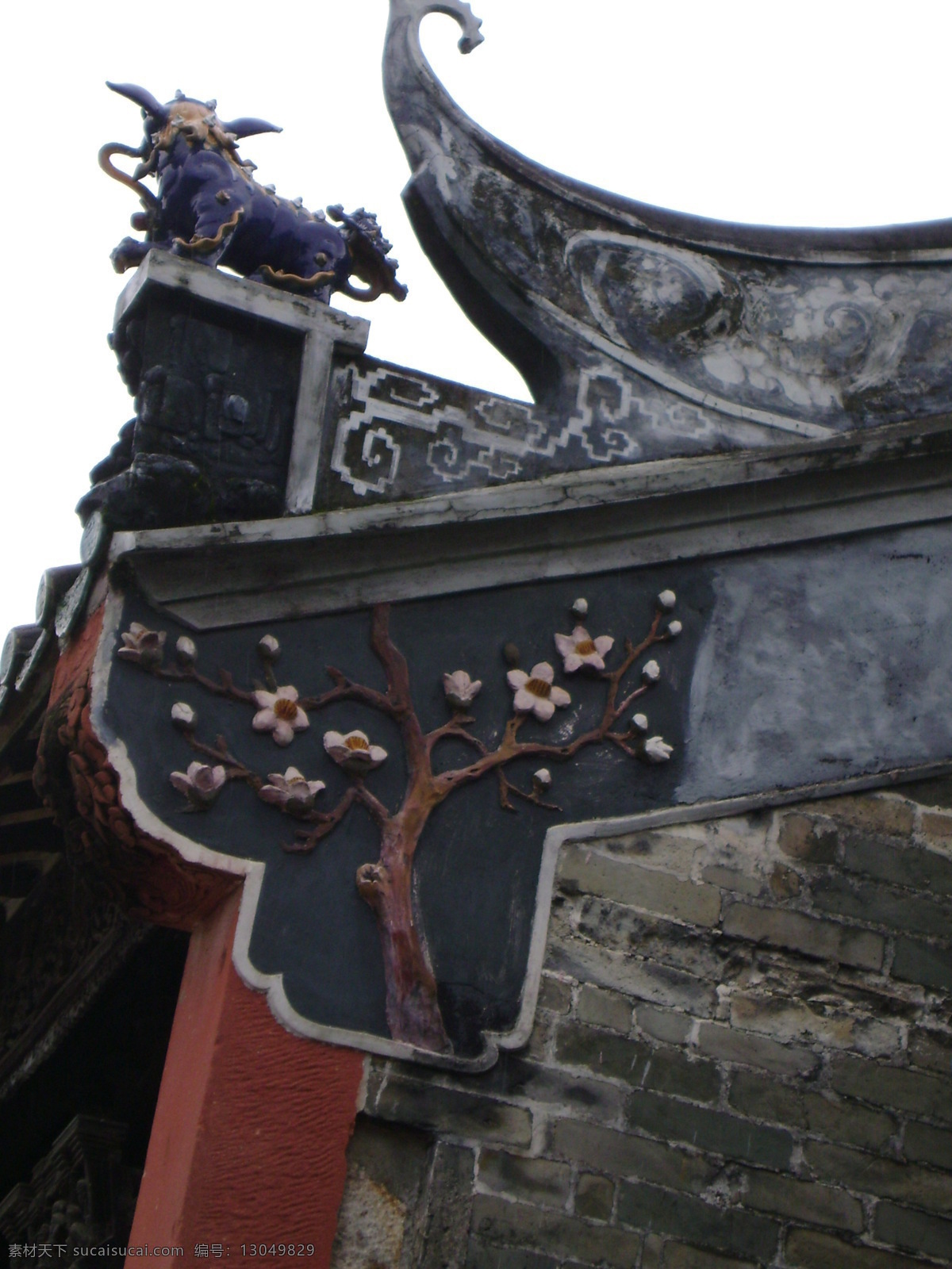 梅花 墙角 古代建筑 建筑素材 南社