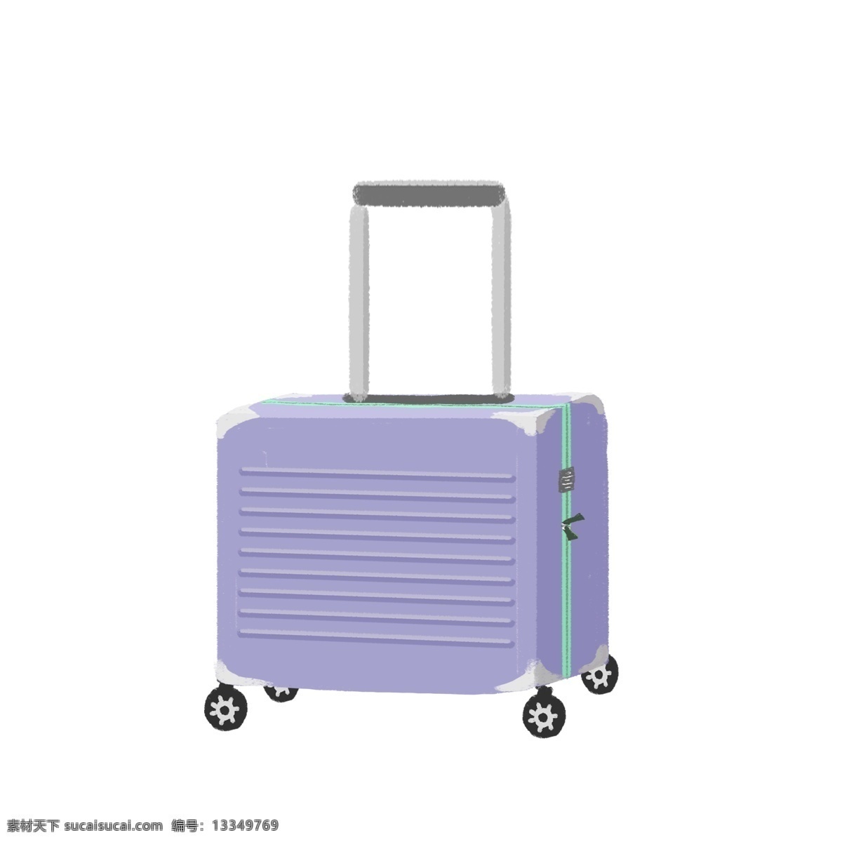 商用 手绘 简约 微 立体 行李箱 旅游出行 度假 元素 旅游