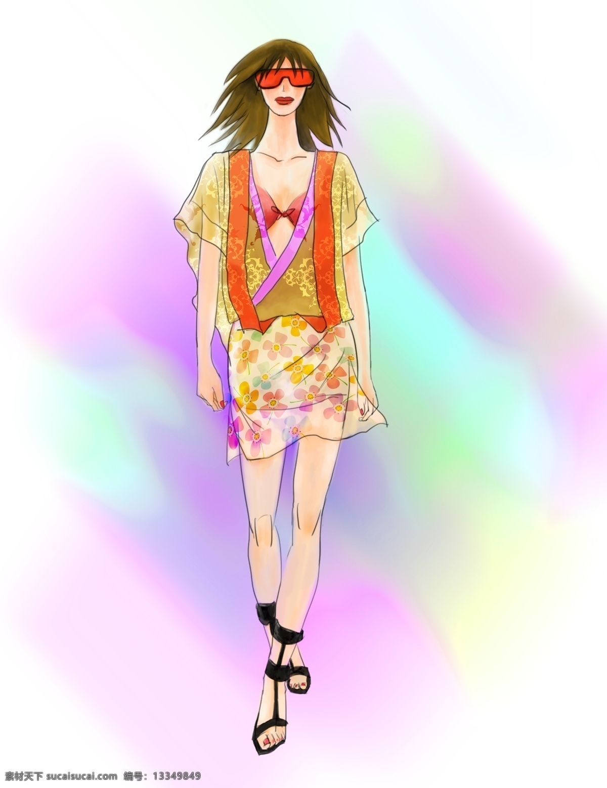 时装画 时装效果图 服装画 电脑时装画 电脑服装画 ps时装画 服装 时装 photoshop 画 ps服装画 电脑 效果图 美女 女人 人物 分层 源文件