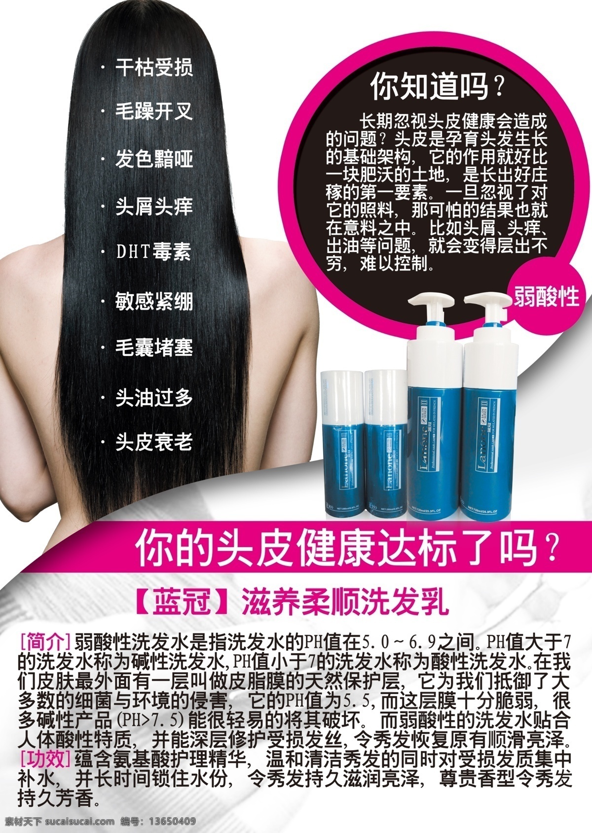 养发 护法 方法 海报 头皮健康 美发宣传单 白色