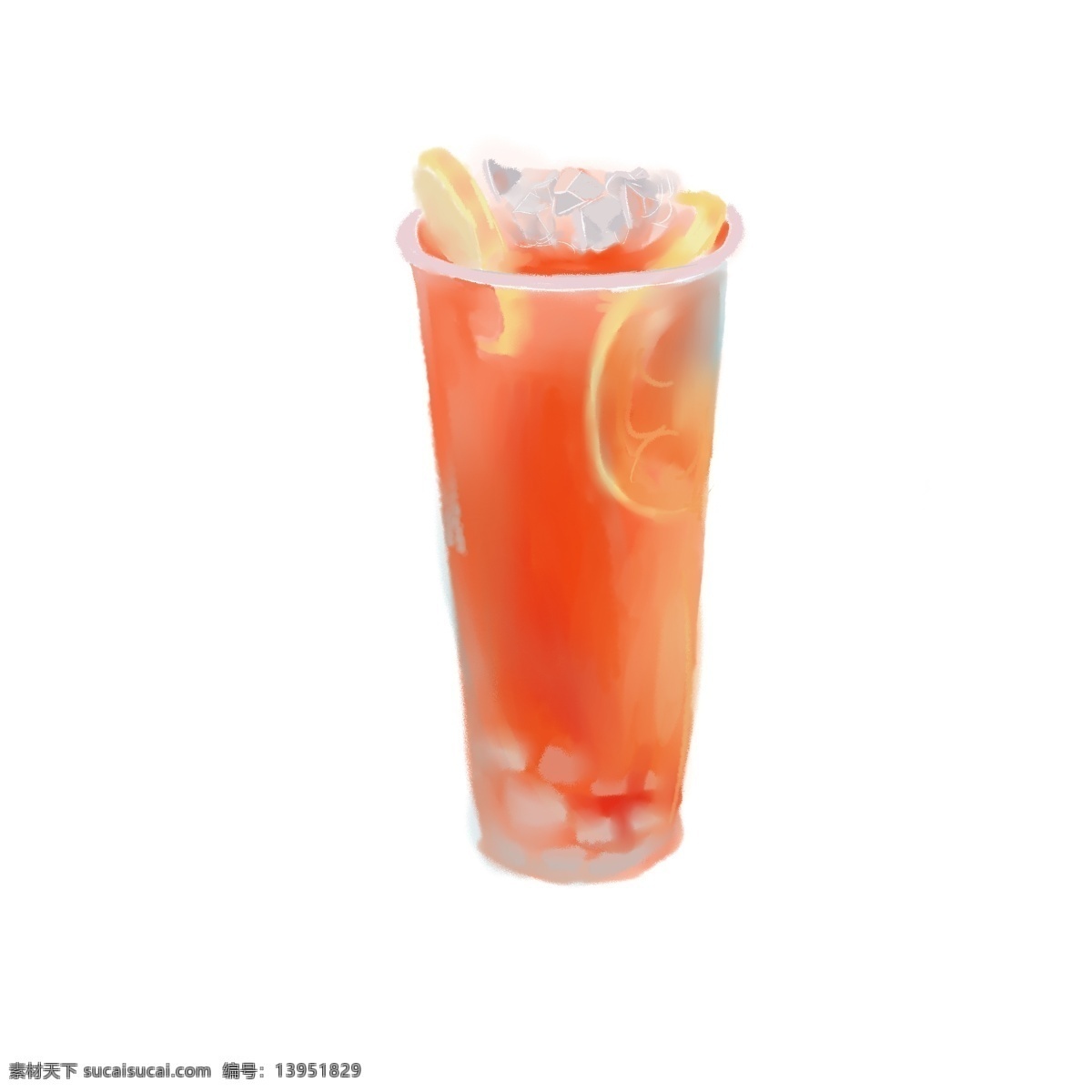 西柚水果茶 西柚 水果 茶 卡通 简洁 优雅