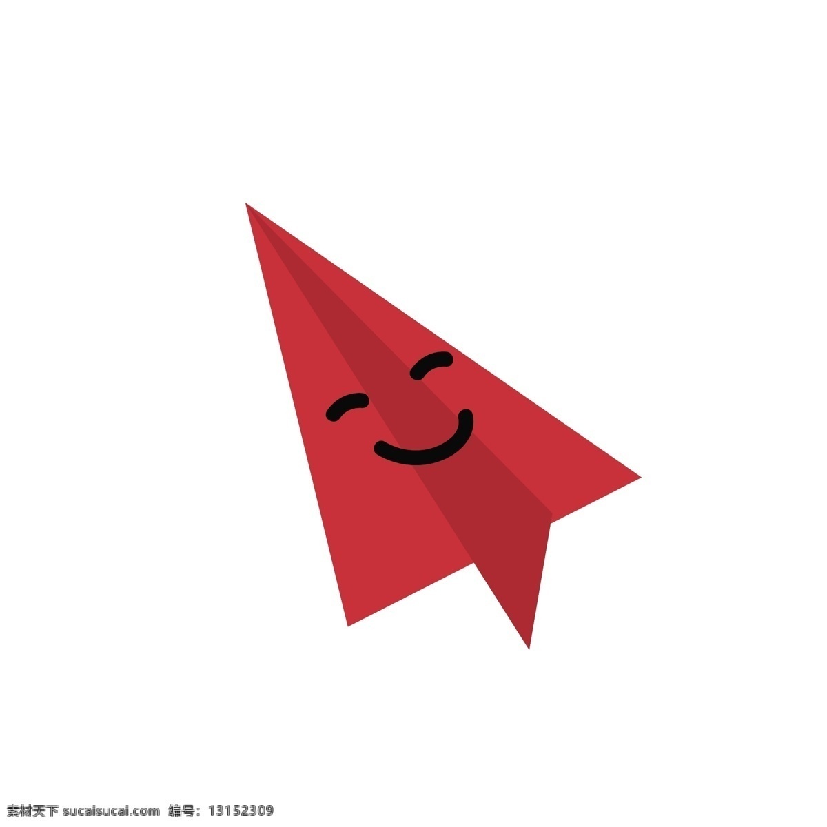 手绘 红色 微笑 创意 纸 飞机 时尚 玩具 开心 装饰 ai纸飞机 飞行 天空 翱翔 卡通 png免抠图