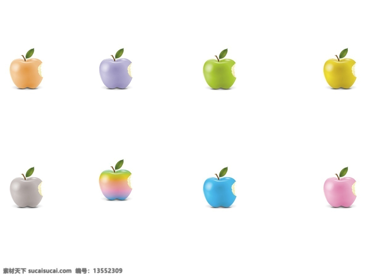 彩色苹果图标 apple 苹果 图标 彩色 白色