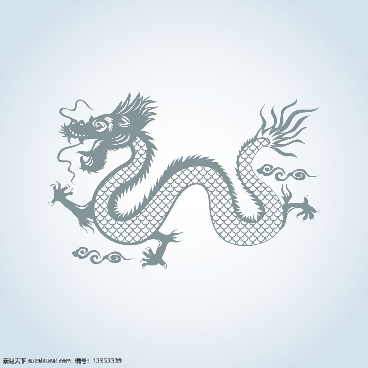 中国龙 龙 神龙 西方龙 手绘神龙 龙图腾 飞龙
