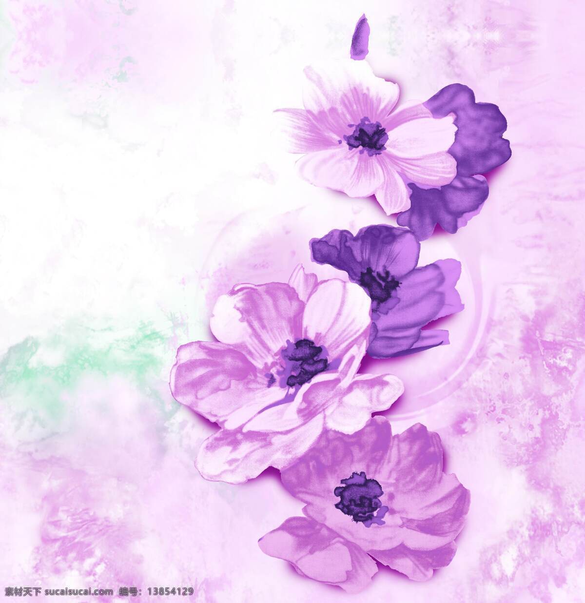 缤纷色彩 五颜六色 水彩画 花 文化艺术 绘画书法 设计图库 底纹边框 花边花纹
