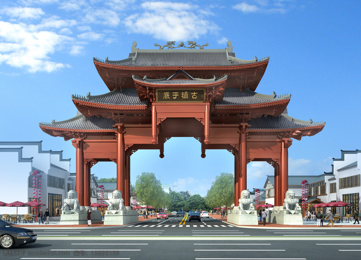 古典中式牌坊 牌坊 中式牌坊 古典牌坊 3d牌坊 3d设计 3d作品