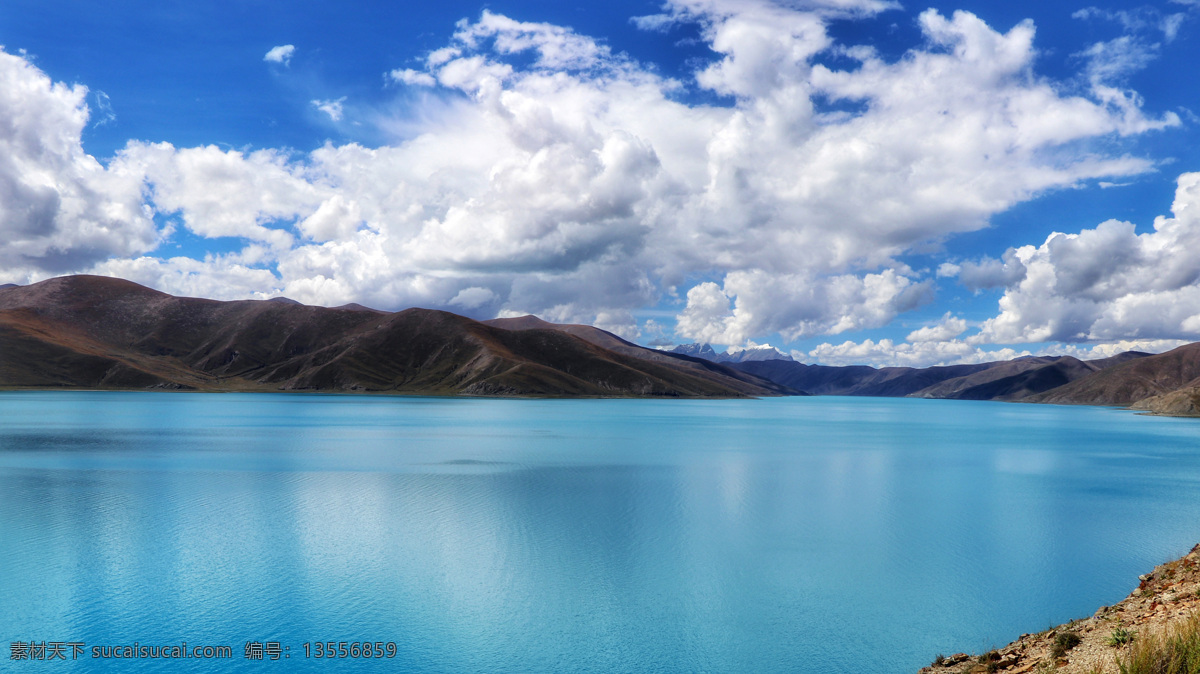 西藏 蓝天白云 山川 雪山 藏地 拉萨 日喀则 山南 阿里 羊湖 湖泊 雪山草地 雪山湖泊 羊卓雍措 照片与图片 自然景观 山水风景