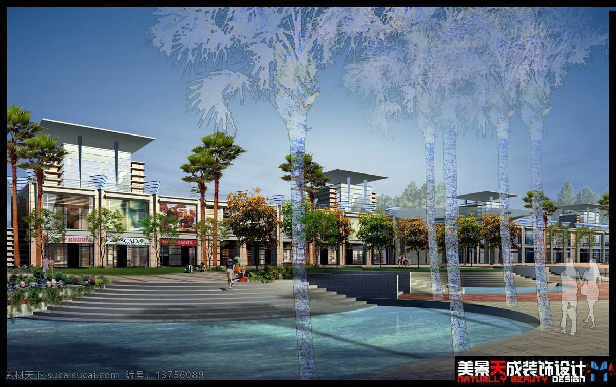 小区 门面房 景观 环境设计 建筑 建筑设计 门面 商业 环境艺术 装饰素材