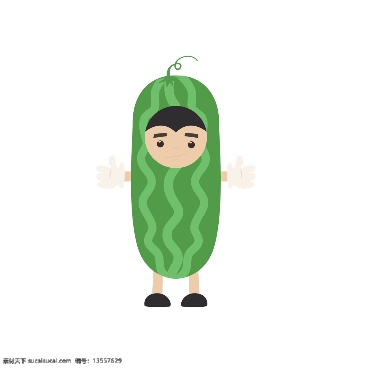 黄瓜 宝宝 矢量 卡通黄瓜 黄瓜服饰 黄瓜小孩 小孩 可爱 可爱小孩 可爱宝宝 卡通小孩服饰