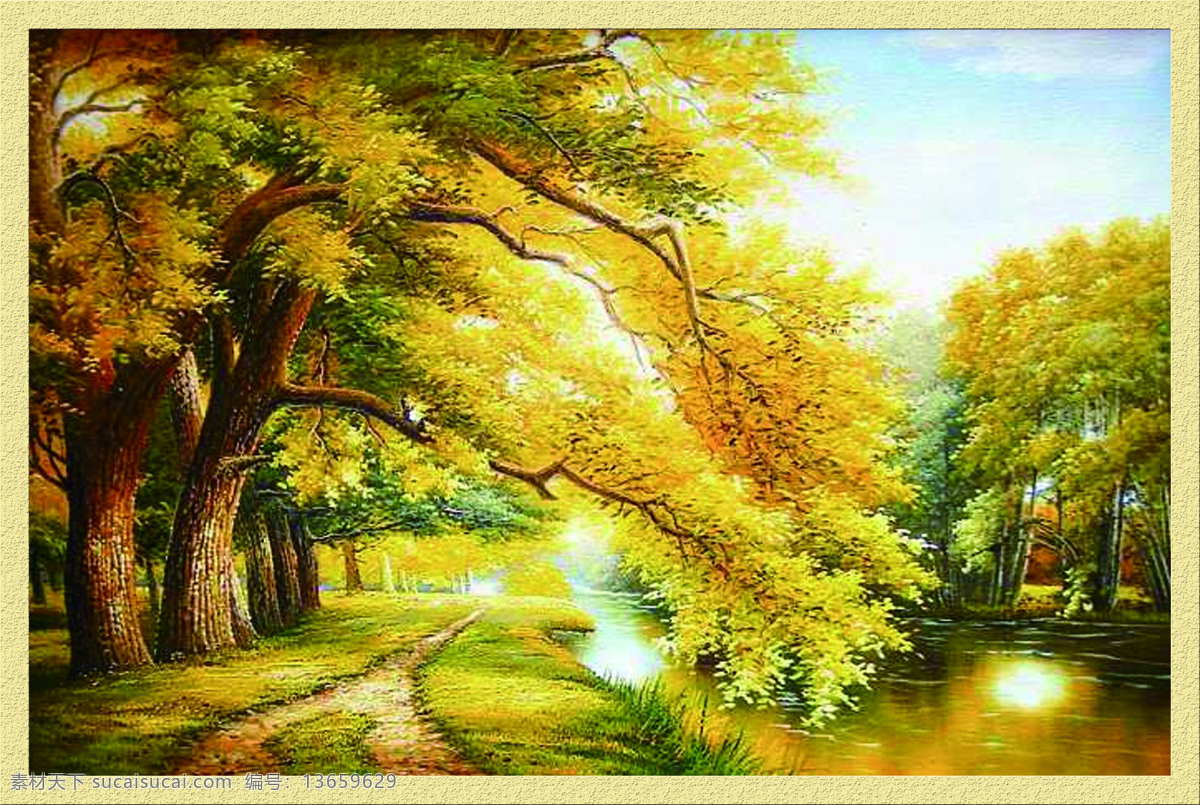 油画 风景树 风景油画 山水风景油画 欧式风景 欧式油画风 欧式油画风景 欧式油画 古典油画 装饰画 壁画 风景 古典油画风景 唯美风景油画 文化艺术 传统文化 绘画书法