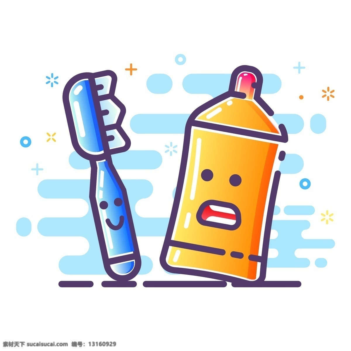 mbe 风格 渐变 牙膏 牙刷 引导 图 矢量 元素 牙刷牙膏 生活用品 手机