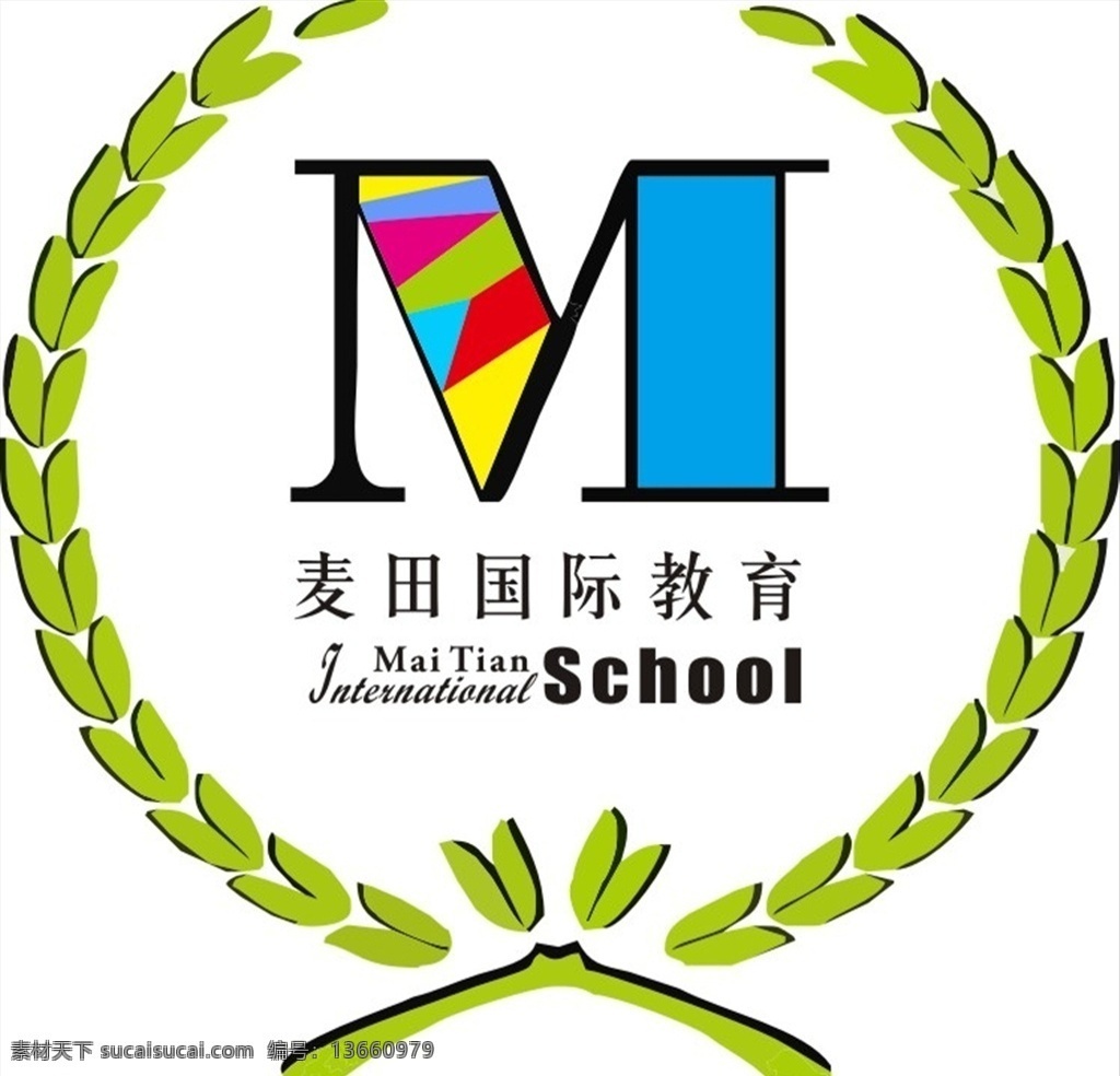 麦田 国际 教育 logo 麦田logo 教育logo 学校logo 矢量logo logo图标 标志图标 企业 标志