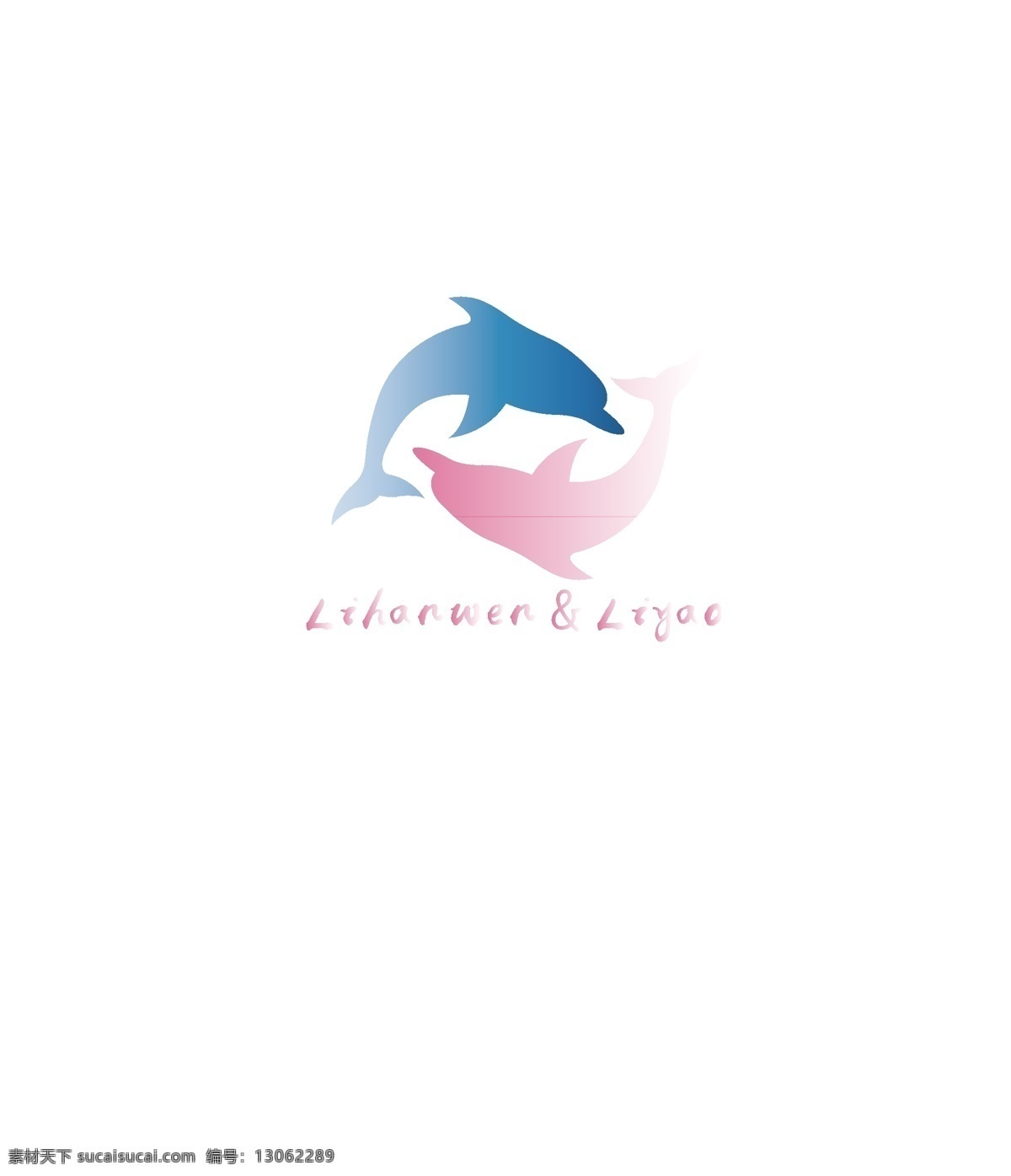 海豚logo 海豚 logo 婚礼 蓝紫 矢量 logo设计