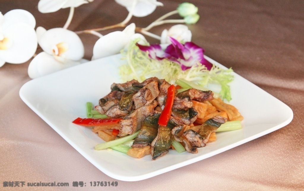 香干炒鳝片 传统美食 餐饮美食