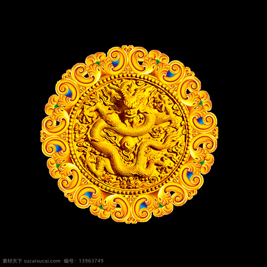 金色 龙 纹 珠宝 元素 花纹 边框 金光闪闪 金色龙纹 质感